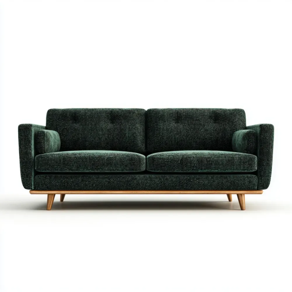 Sofá de tela 200x90x85 cm - Verde Oscuro - Diseño Contemporáneo-Quenlivo