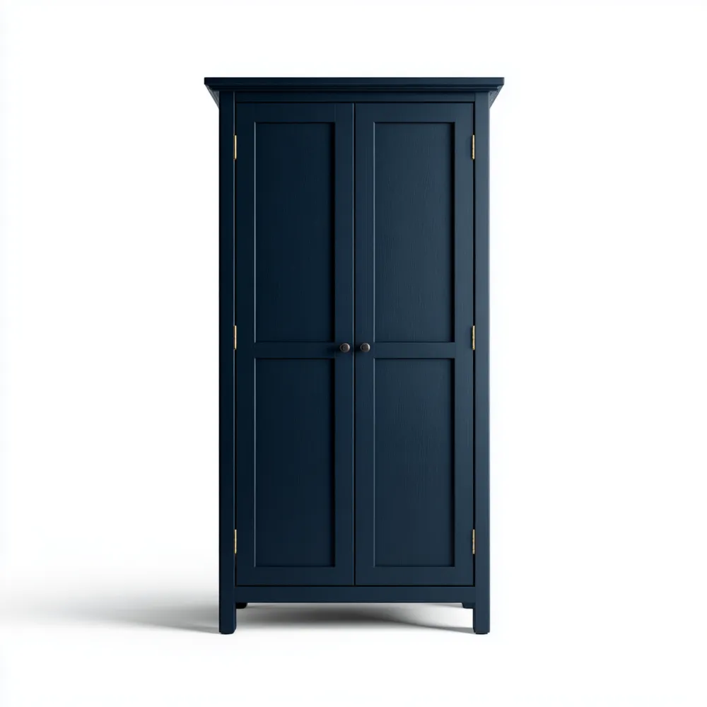 Armario de madera 190x80x50 cm - Azul Marino - Diseño Clásico-Quenlivo