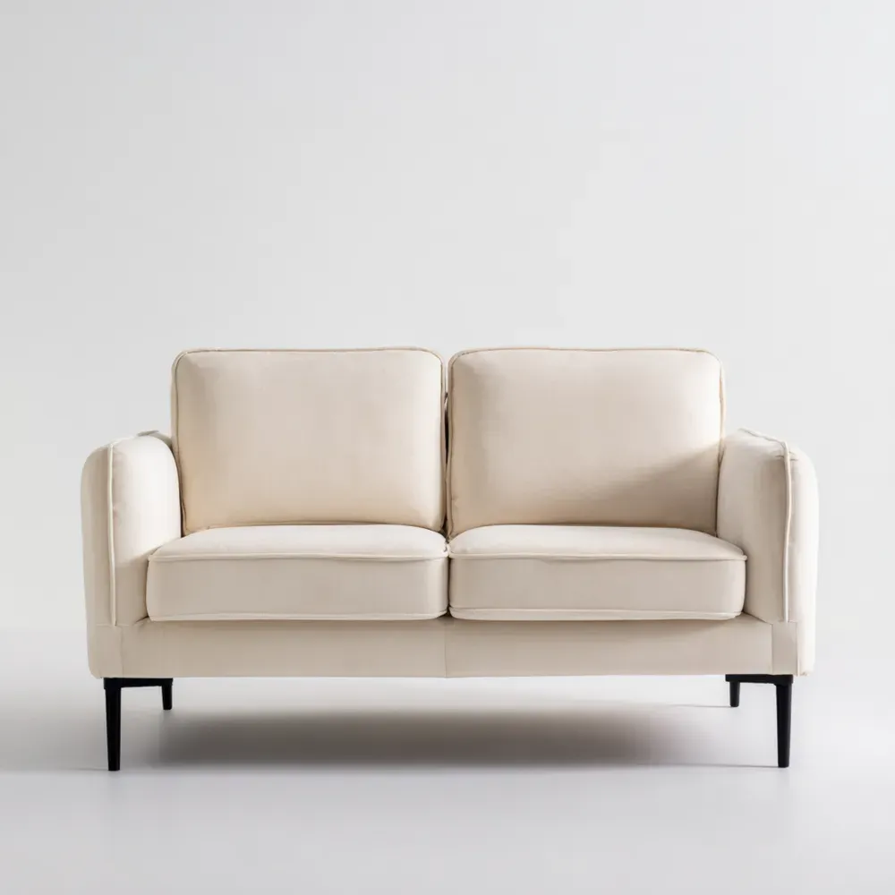 Sofá de dos plazas Tela 150x90x85 cm – Crema – Diseño Moderno-Quenlivo