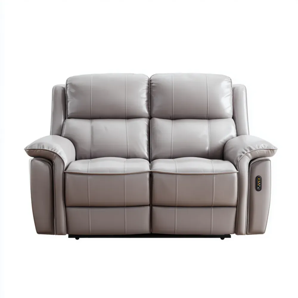 Sofá reclinable de cuero 150x90x100 cm - Gris - Confort moderno-Quenlivo
