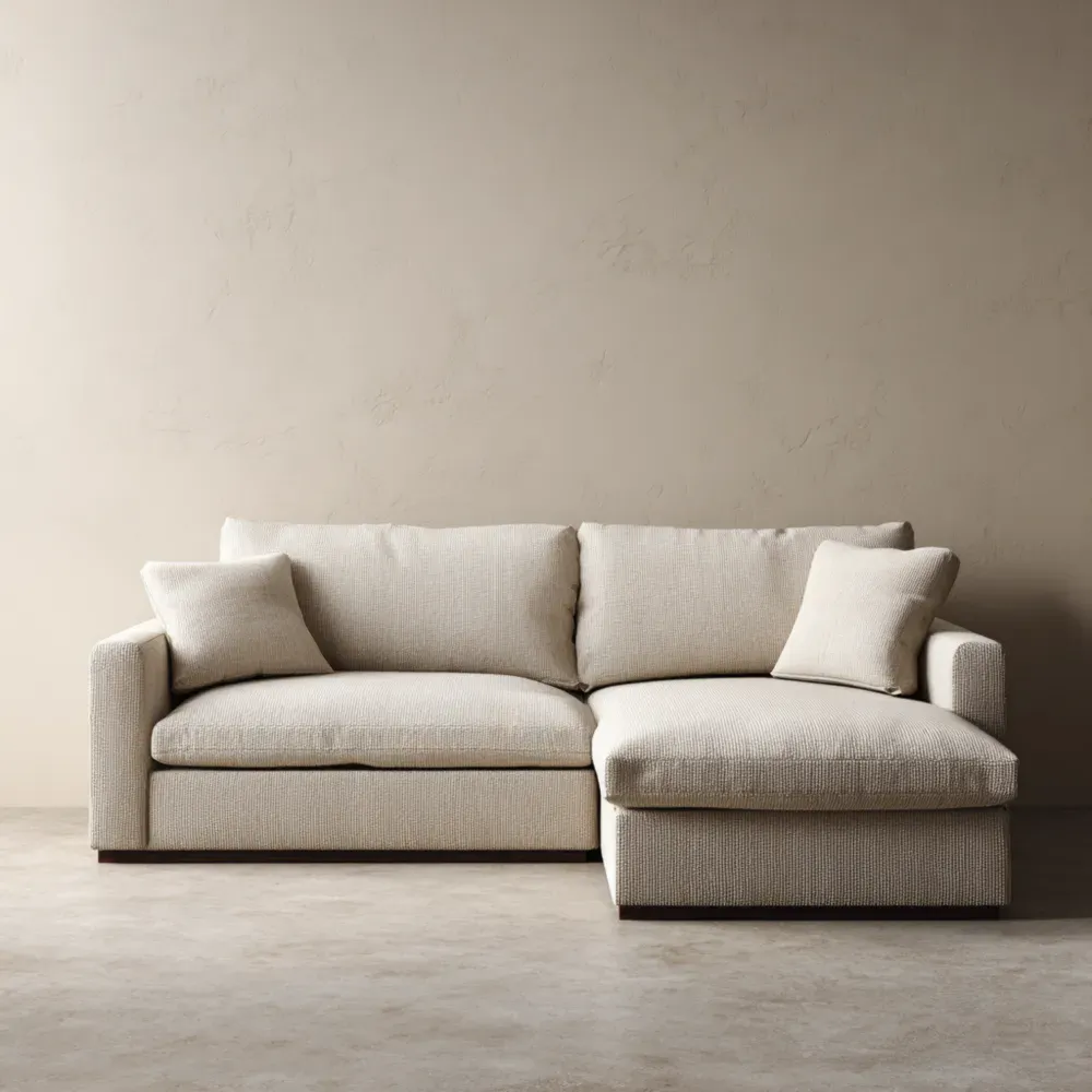 Sofá seccional 280x160x85 cm – Tapizado de tela – Beige – Diseño moderno-Quenlivo
