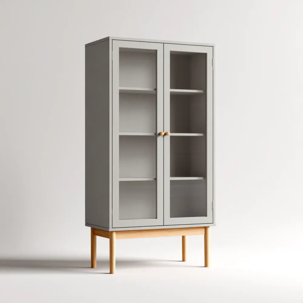 Vitrina de Madera 180x80x40 cm – Gris-Mavenzio