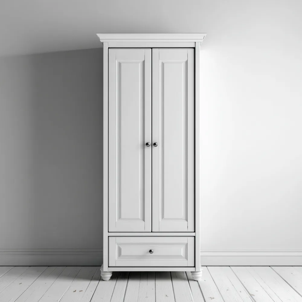 Armario de Madera 180x80x50 cm – Blanco – Diseño Clásico-Mavenzio