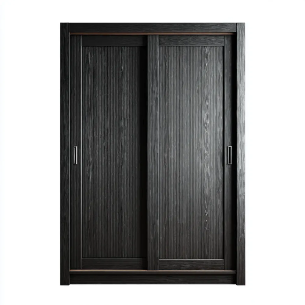 Armario de Puertas Correderas de Madera 200x150x60 cm - Negro-Mavenzio