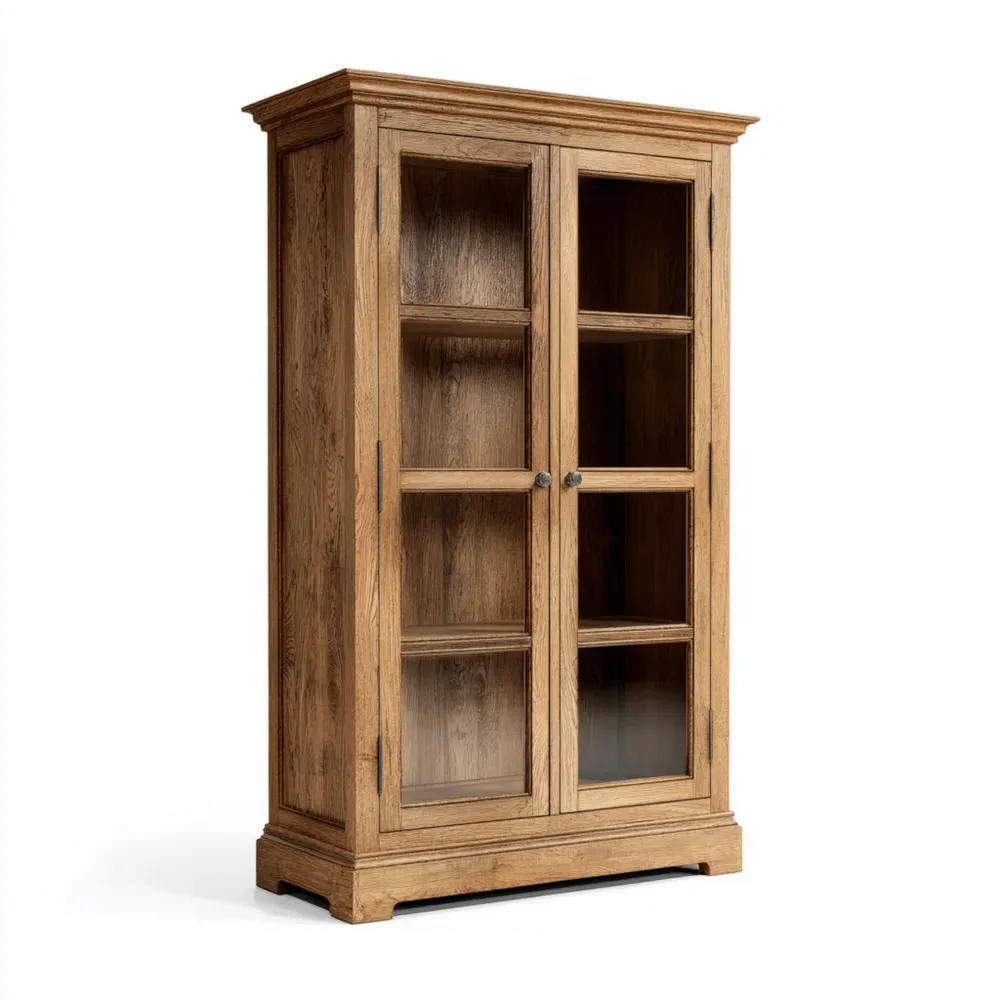 Vitrina de Madera de Roble 100x40x200 cm - Estilo Clásico-Mavenzio