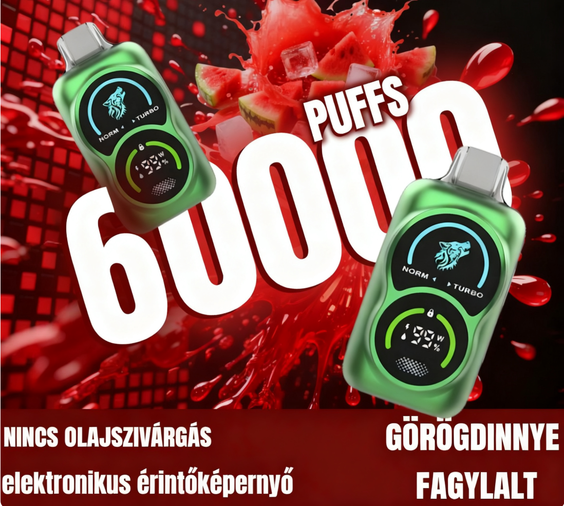 🍉❄️Görögdinnye Jég Bug 60000 Puffs Forest Wolf eldobható e-cigaretta