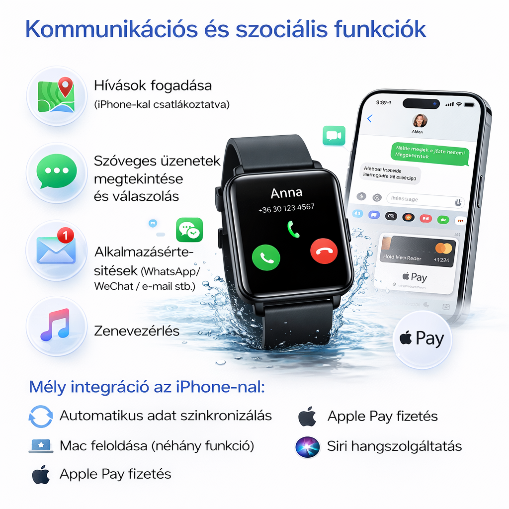 Apple Watch SE (2026) okosóra, GPS, ezüst alumínium tok, 44mm, farmer Sport szíj S/M/L