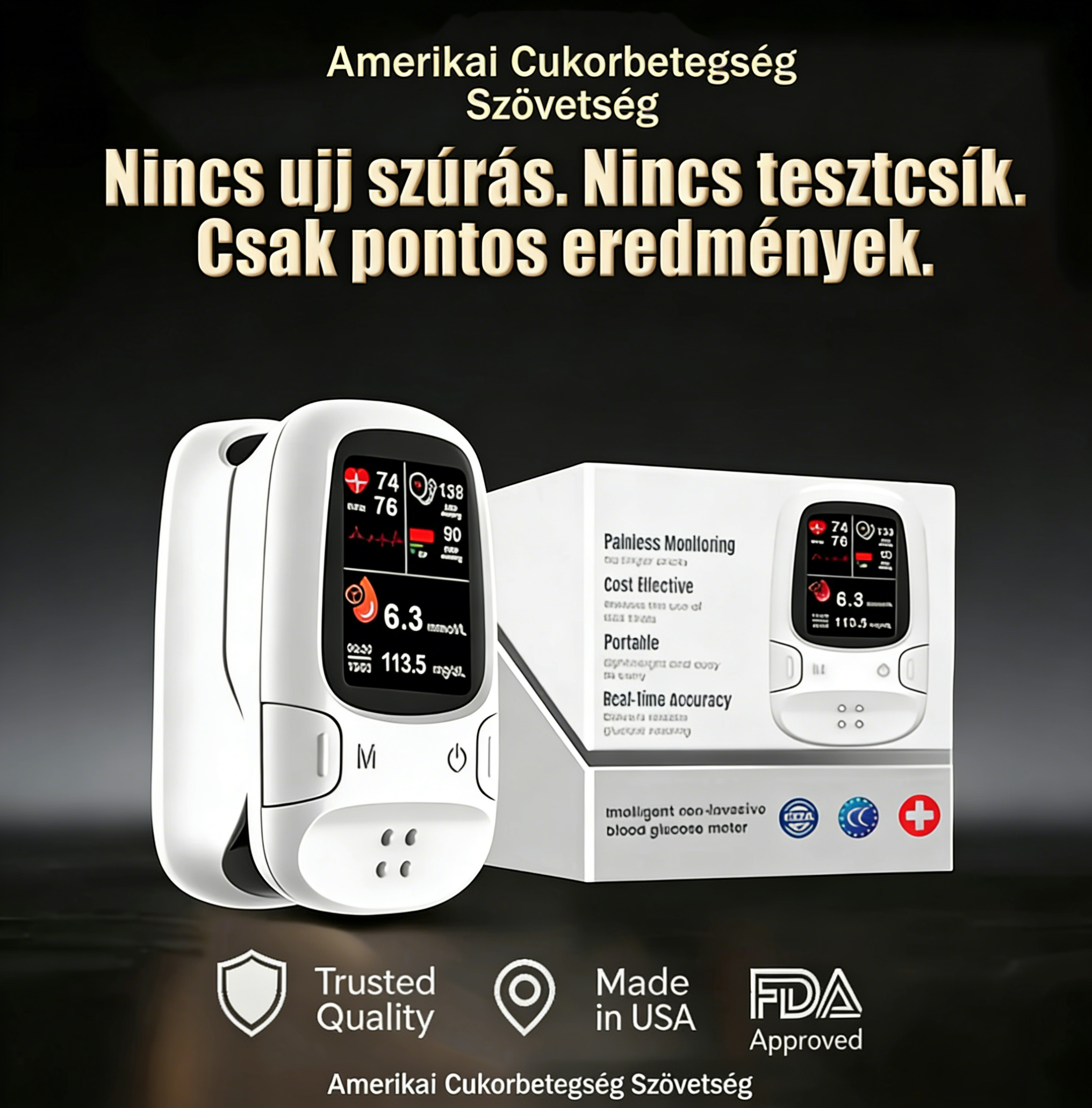 🔥 Black Friday akció! ✅ Újonnan piacra dobott non-invazív okos vércukormérő 🔥 USA-ban készült 🔥