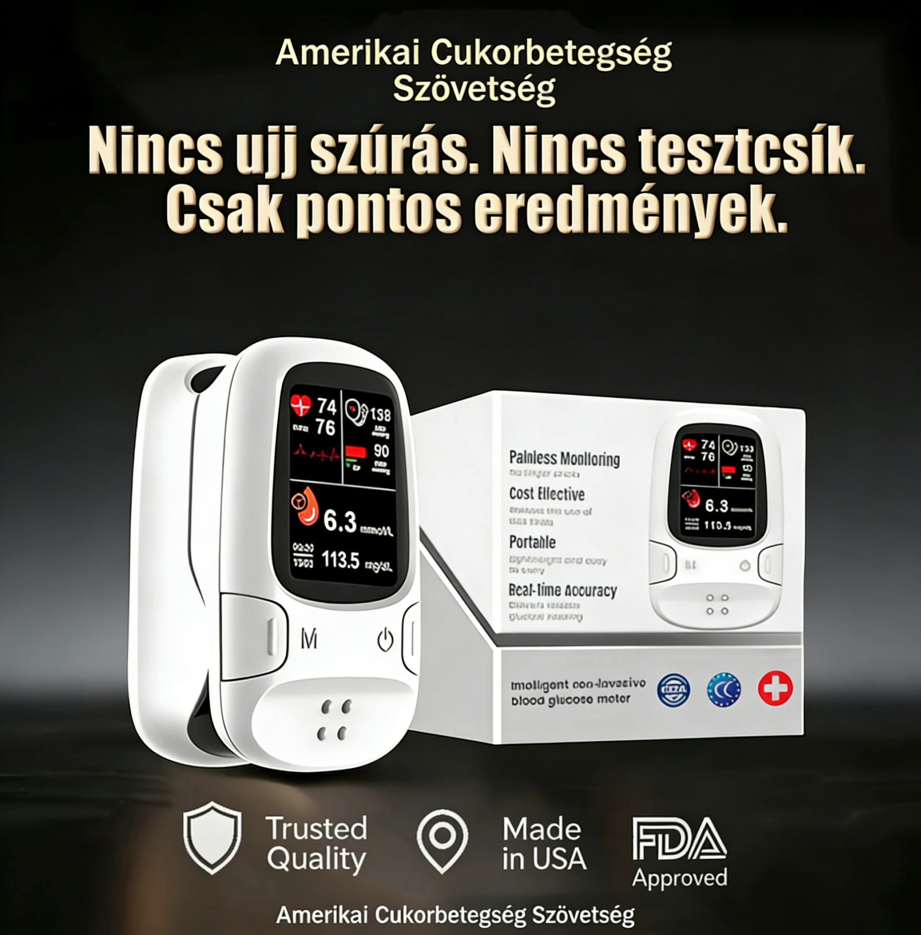 🔥 Black Friday akció! ✅ Újonnan piacra dobott non-invazív okos vércukormérő 🔥 USA-ban készült 🔥