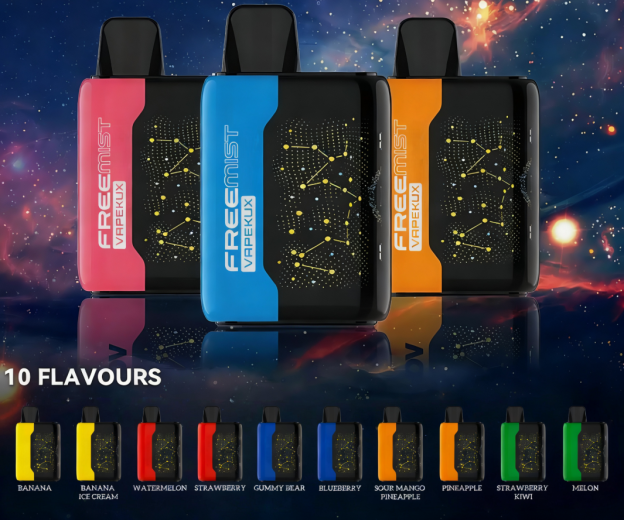 TAJEMNICZY ZESTAW⭐Legjobban ajánlott⭐ 3 db ✨VAPEKUX 60000 PUFFS – Ívelt Star Sky képernyő