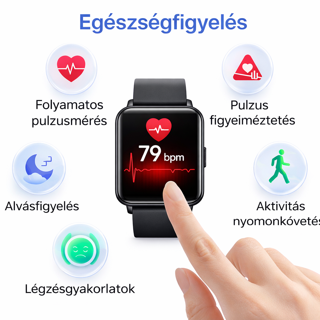 Apple Watch SE (2026) okosóra, GPS, ezüst alumínium tok, 44mm, farmer Sport szíj S/M/L