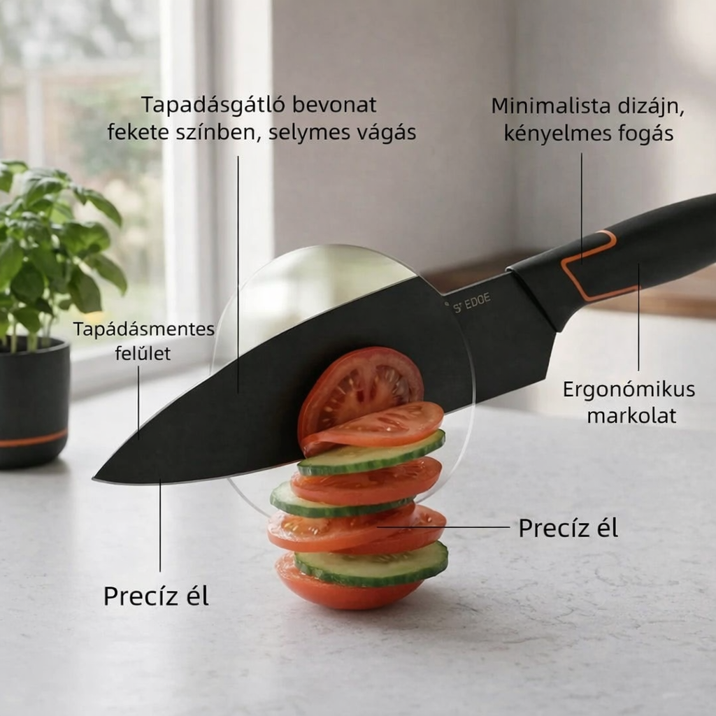 Omejena kúria: FISKARS® 5-darabos késes készlet állóval – FISKARS EDGE, konyhakés + tisztító
