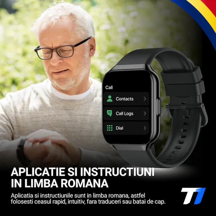 TechONE® VitaSense Pro Férfi Okosóra, 1.96 hüvelykes SUPER AMOLED, Fém, Intelligens, Fitnesz, Sport, HD Bluetooth Hívás, Multisport, Többpontos Pulzusmérés, SpO2, Vérnyomás, Oxigén, Alvás, Fém Tok, 2 Szíj, IP68, Android / iOS, Fekete