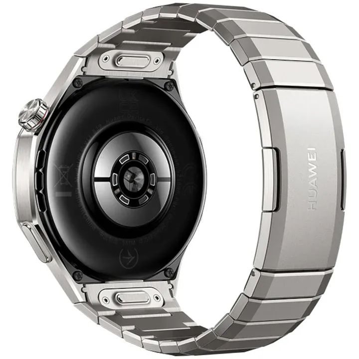 Huawei Watch GT 5 Pro okosóra, 46mm, Matt titán tok, Fekete fluoroelasztomer szíj