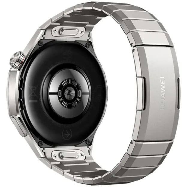Huawei Watch GT 5 Pro okosóra, 46mm, Matt titán tok, Fekete fluoroelasztomer szíj