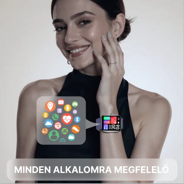 Okosóra, Fitnesz okosóra, 1.69" LCD kijelző, Egészségfigyelő okosóra, IP67 vízálló, ROTTER® okosóra, Bluetooth hívás/Értesítések, IPX4, Sport karkötő, HD mikrofon, Kompatibilis iOS & Android rendszerrel, Szilikon szíj, Kék