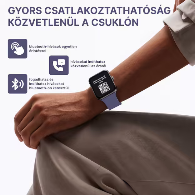 Okosóra, Fitnesz okosóra, 1.69" LCD kijelző, Egészségfigyelő okosóra, IP67 vízálló, ROTTER® okosóra, Bluetooth hívás/Értesítések, IPX4, Sport karkötő, HD mikrofon, Kompatibilis iOS & Android rendszerrel, Szilikon szíj, Kék