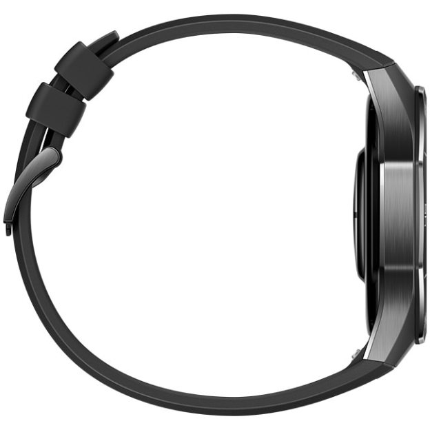 Huawei Watch GT 5 Pro okosóra, 46mm, Matt titán tok, Fekete fluoroelasztomer szíj
