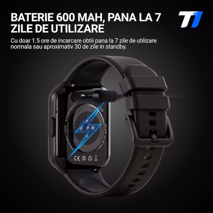 TechONE® VitaSense Pro Férfi Okosóra, 1.96 hüvelykes SUPER AMOLED, Fém, Intelligens, Fitnesz, Sport, HD Bluetooth Hívás, Multisport, Többpontos Pulzusmérés, SpO2, Vérnyomás, Oxigén, Alvás, Fém Tok, 2 Szíj, IP68, Android / iOS, Fekete