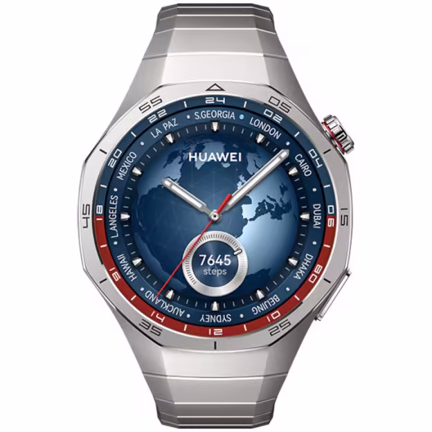 Huawei Watch GT 5 Pro okosóra, 46mm, Matt titán tok, Fekete fluoroelasztomer szíj