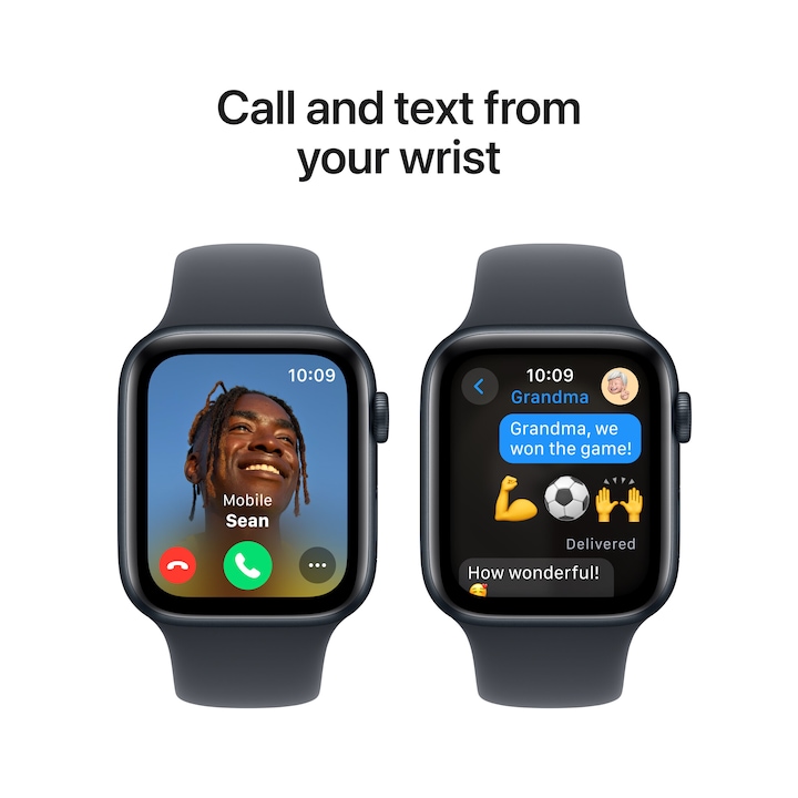 Apple Watch SE (2026) okosóra, GPS, ezüst alumínium tok, 44mm, farmer Sport szíj S/M