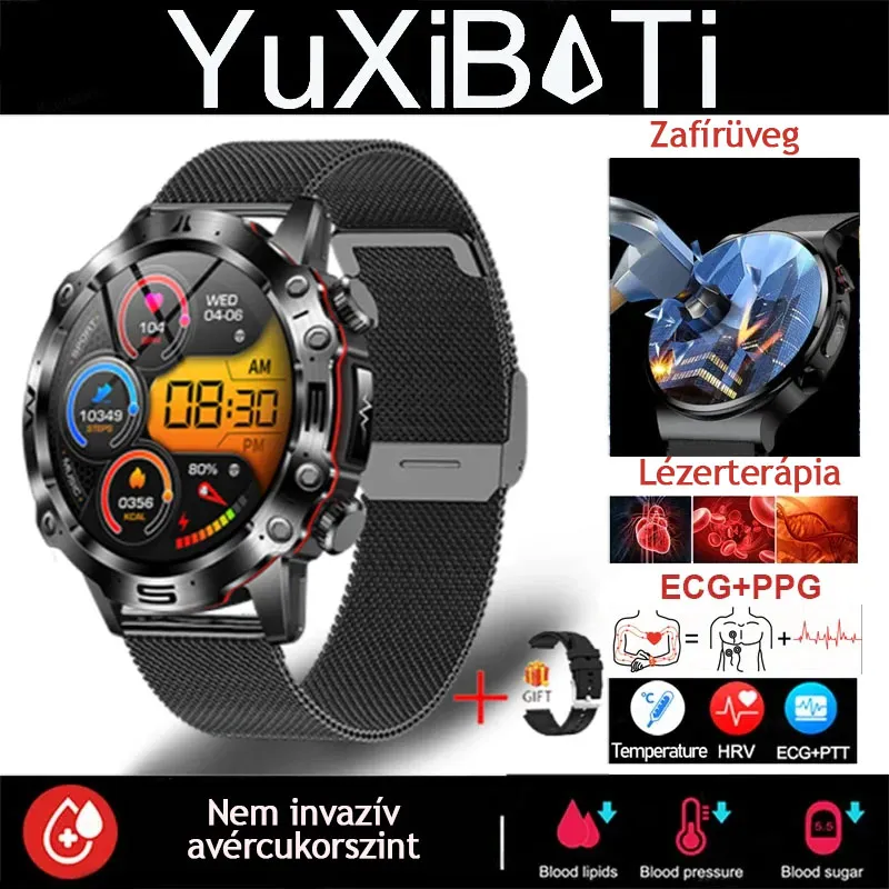 Mesterséges intelligencia által vezérelt diagnosztikai okosóra - 2026-ös modell vérzsír-, sav-bázis- és vércukorszint-érzékeléssel - EKG + fotopletizmográfiai fitneszkövető