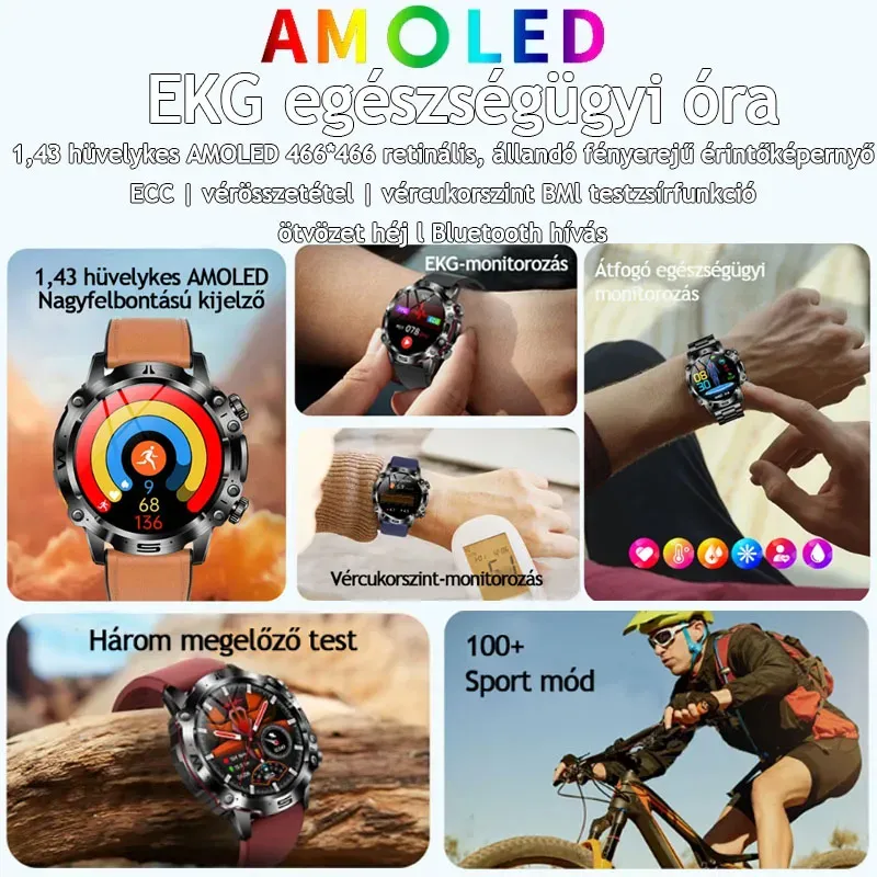 Mesterséges intelligencia által vezérelt diagnosztikai okosóra - 2026-ös modell vérzsír-, sav-bázis- és vércukorszint-érzékeléssel - EKG + fotopletizmográfiai fitneszkövető