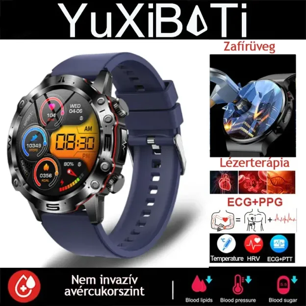 Mesterséges intelligencia által vezérelt diagnosztikai okosóra - 2026-ös modell vérzsír-, sav-bázis- és vércukorszint-érzékeléssel - EKG + fotopletizmográfiai fitneszkövető