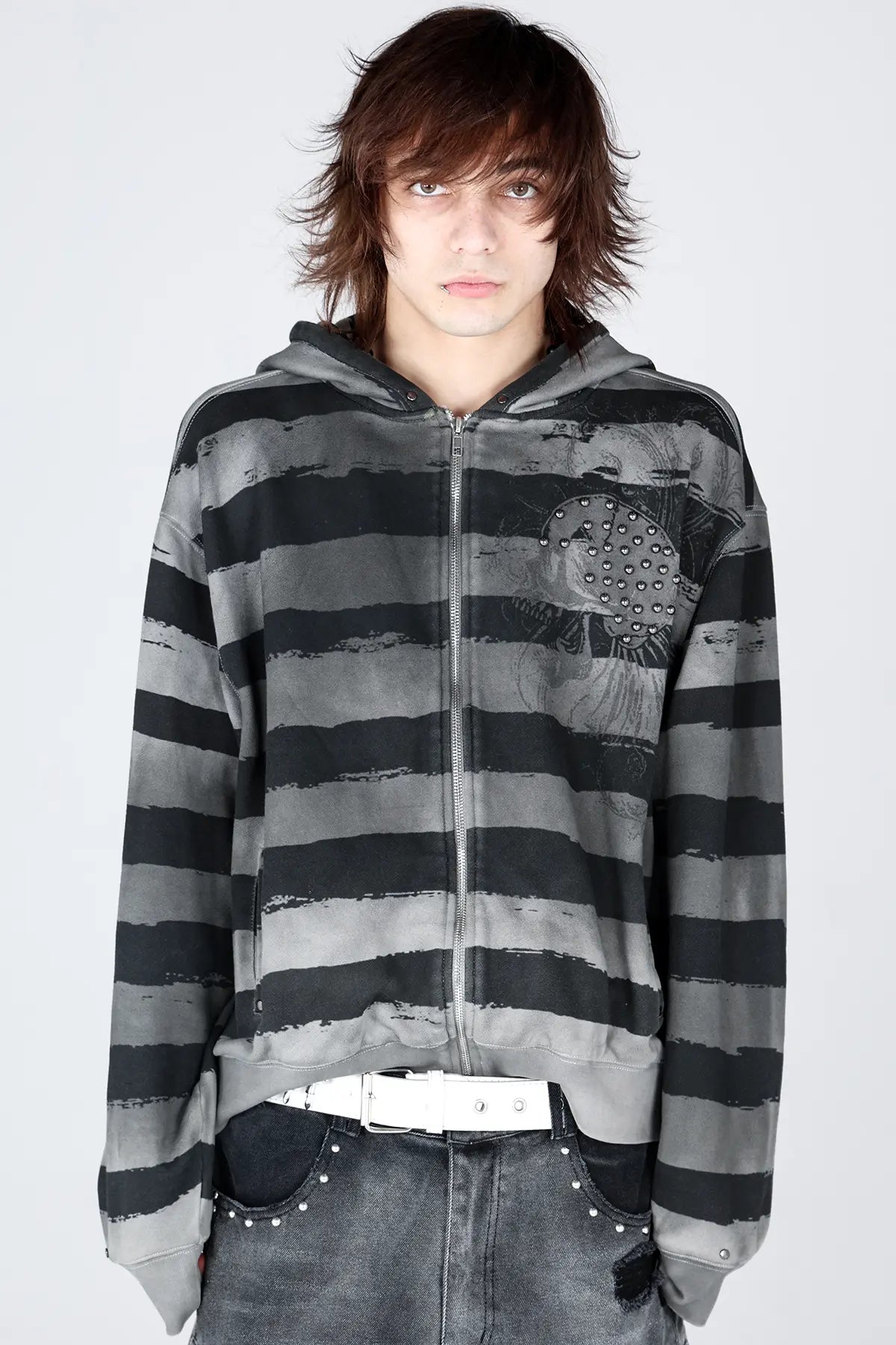Striped Zip Hoodie