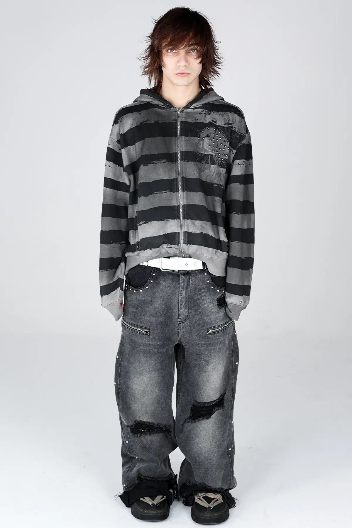 Striped Zip Hoodie