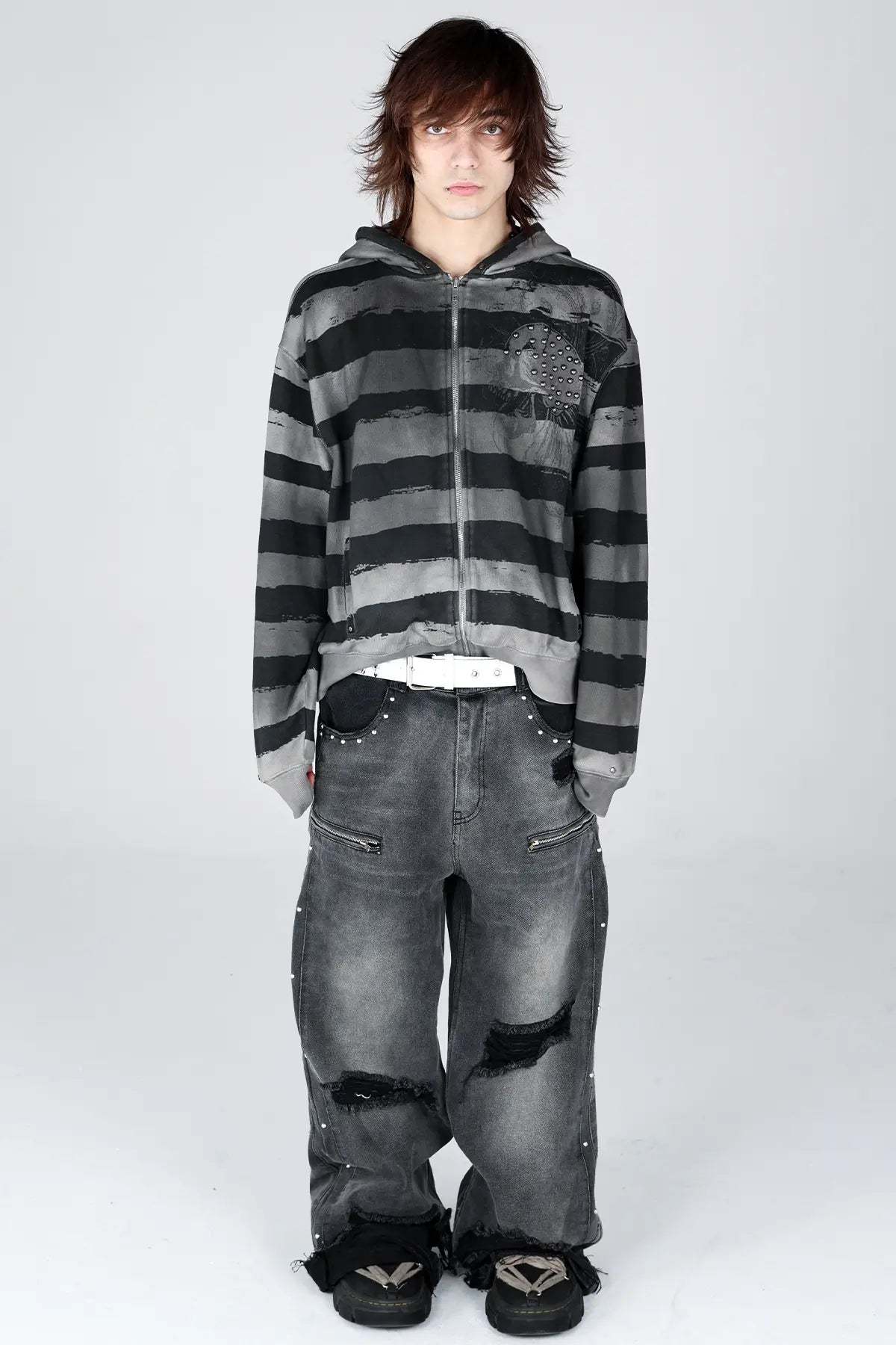 Striped Zip Hoodie