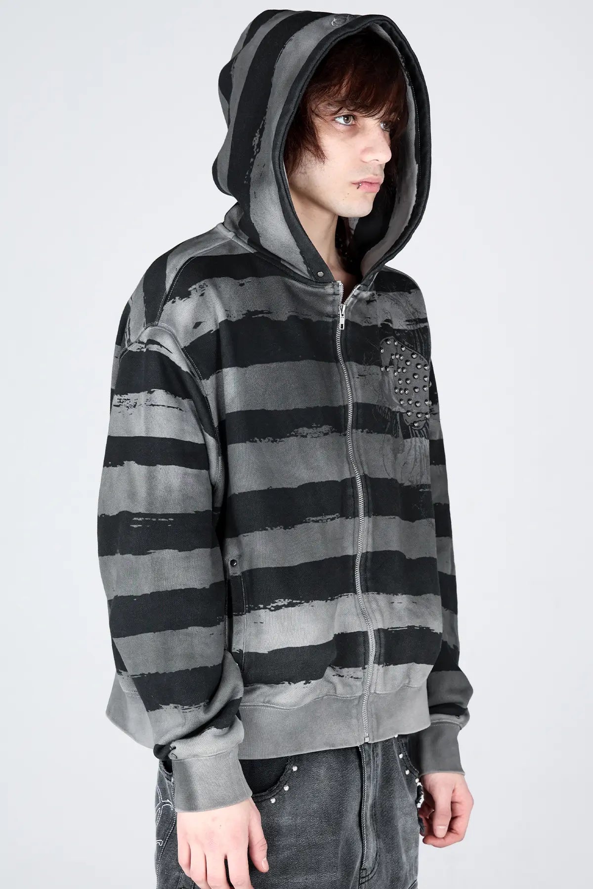 Striped Zip Hoodie
