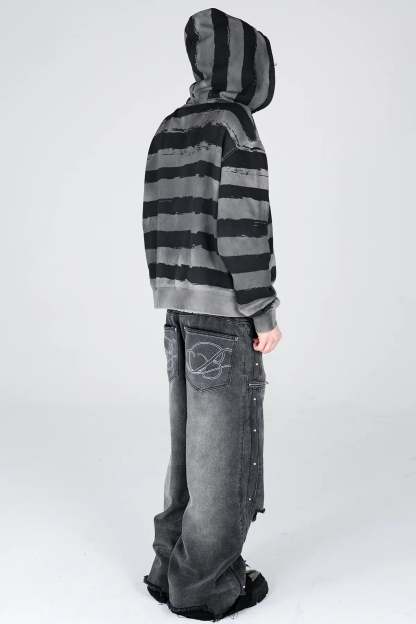 Striped Zip Hoodie