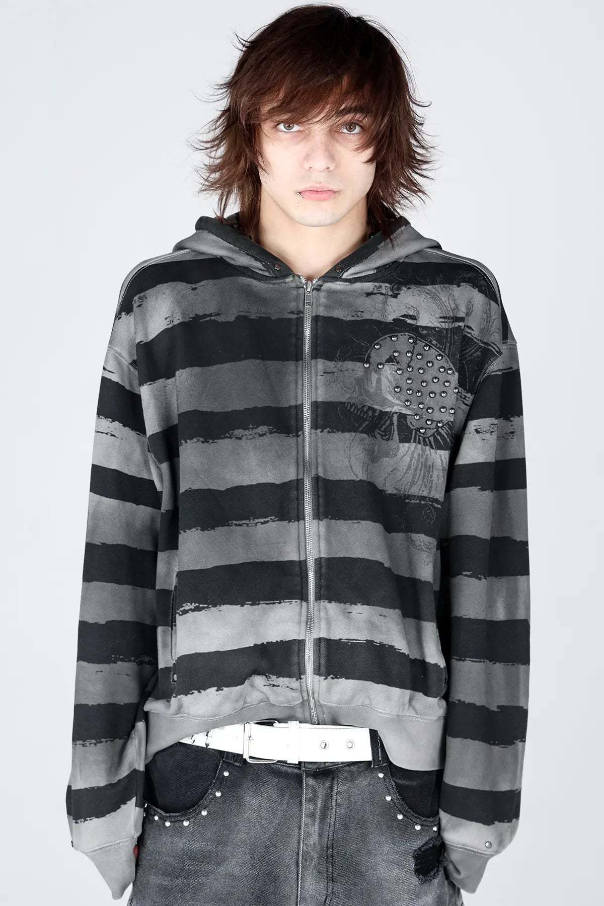 Striped Zip Hoodie