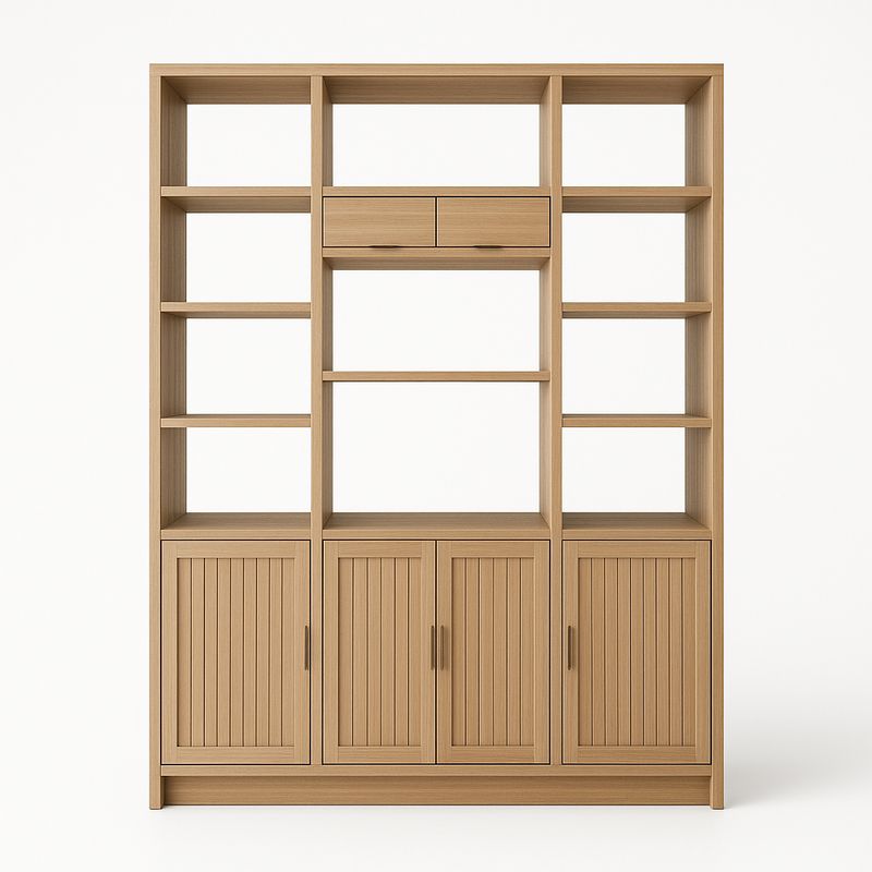 Regał z półkami i szafkami dąb 200x150x40cm