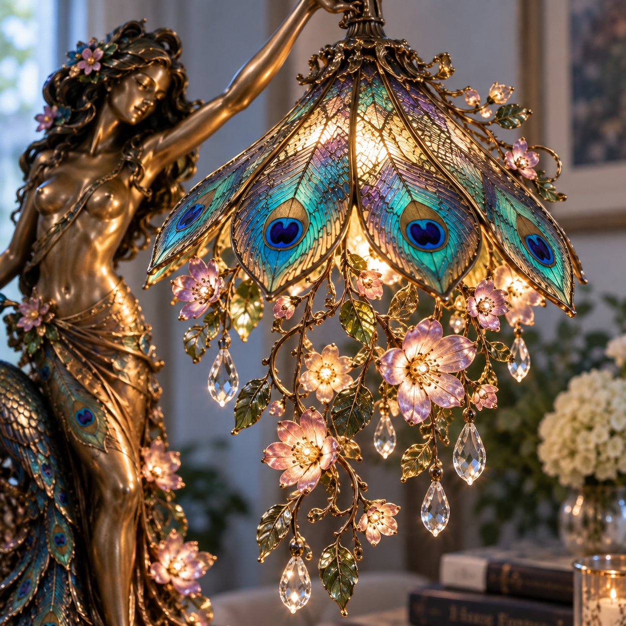 ✨Last Day 70% OFF✨🦚 Peacock Goddess Table Lamp