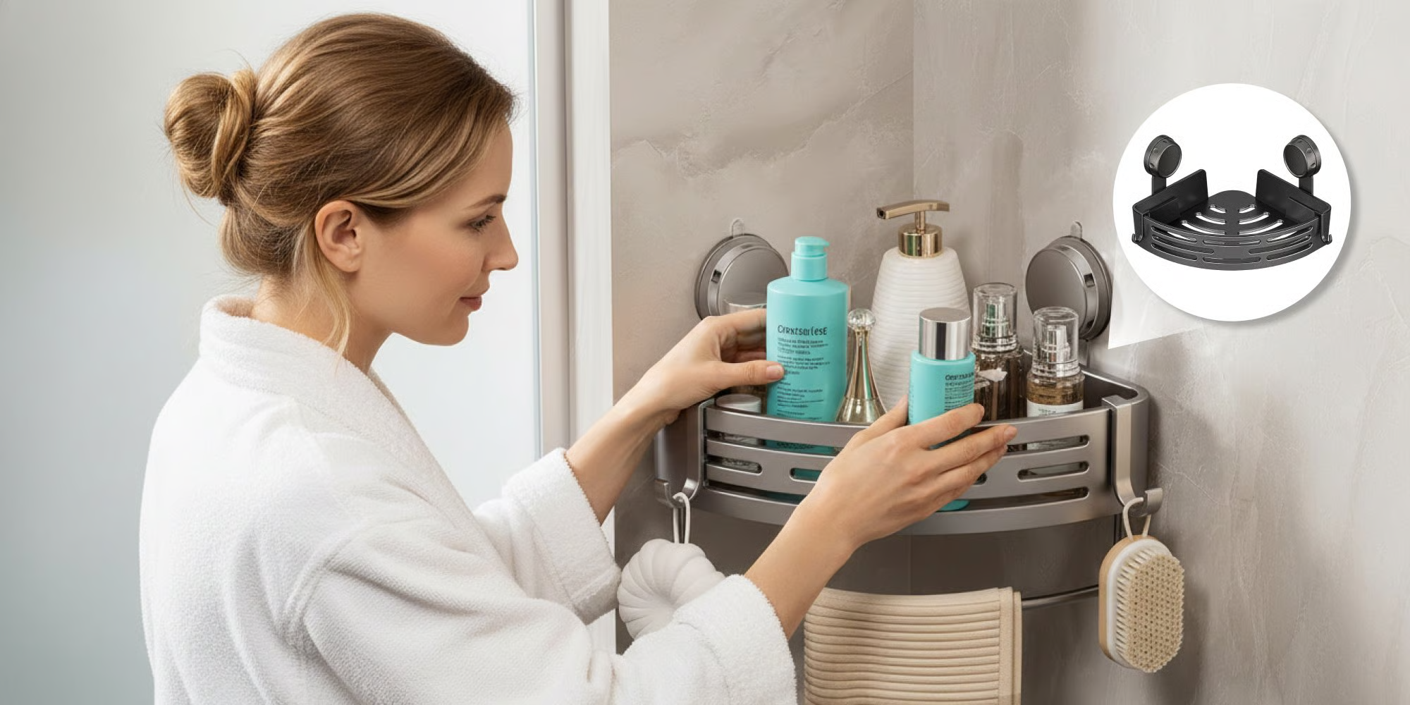 Triangle Suction Cup Shower Caddy