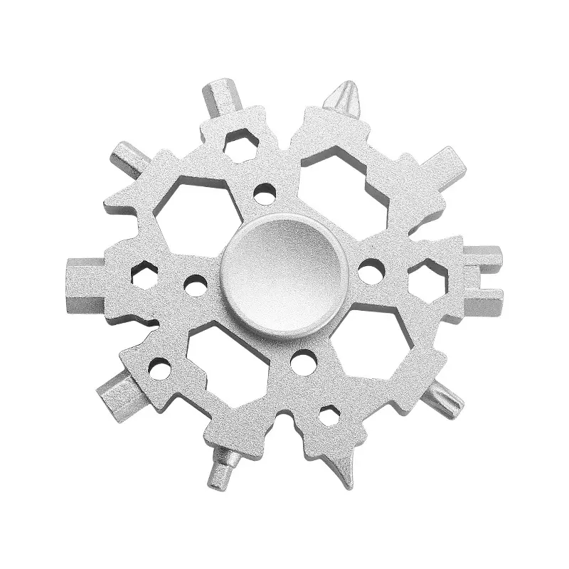 23-in-1 Snowflake Spinner Wrench – Multi-Tool with Screwdrivers, Bottle Opener & Stress Relieving Fidget Toy.