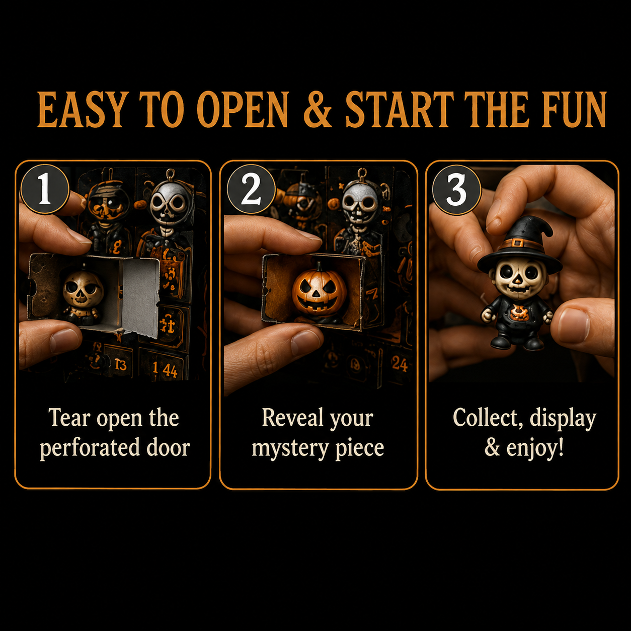 🔥 Last Day 70% OFF  🎃 Nights of Fright Halloween Countdown Box | Unique Mini Figurines, Hanging Charms & Spooky Collectibles 👻✨