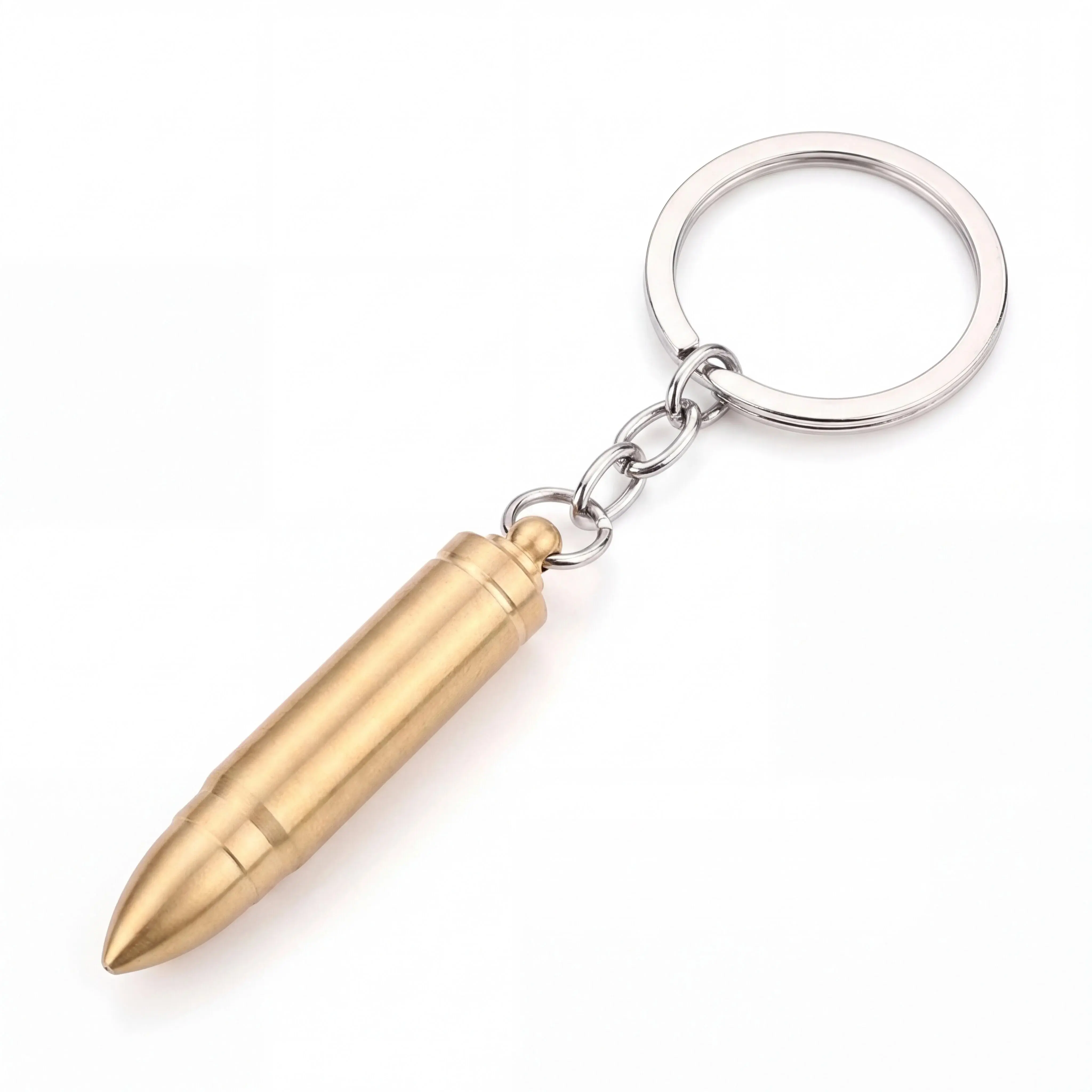 Army Style Metallic Bullet Keychain, Tactical Military Design - Perfect for Car Mirror/Backpack Decoration & Unique Holiday Gift