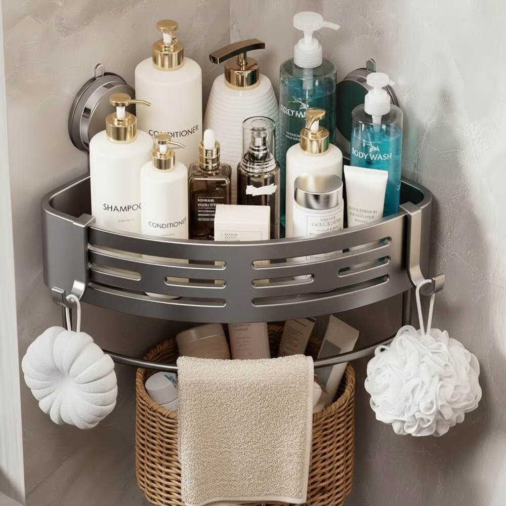 Triangle Suction Cup Shower Caddy