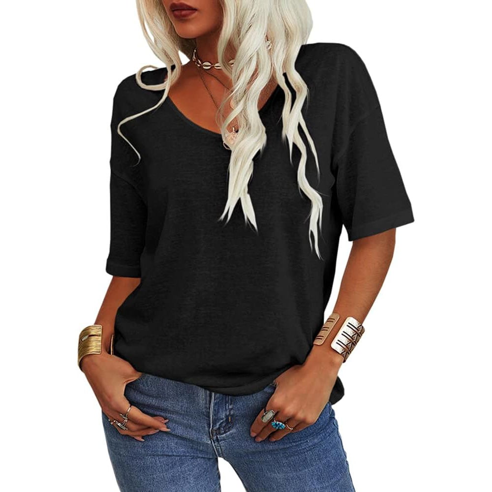 🔥Women's Solid Color Round NeckT-shirt [On Sale & Quick Ship!]
