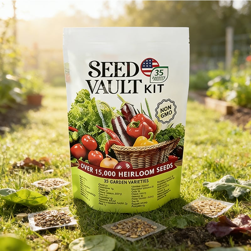 🥦Ultimate Survival Seed Vault (15,000+ Seeds) | 35 Variety Pack🌿|3-5 Year Shelf Life