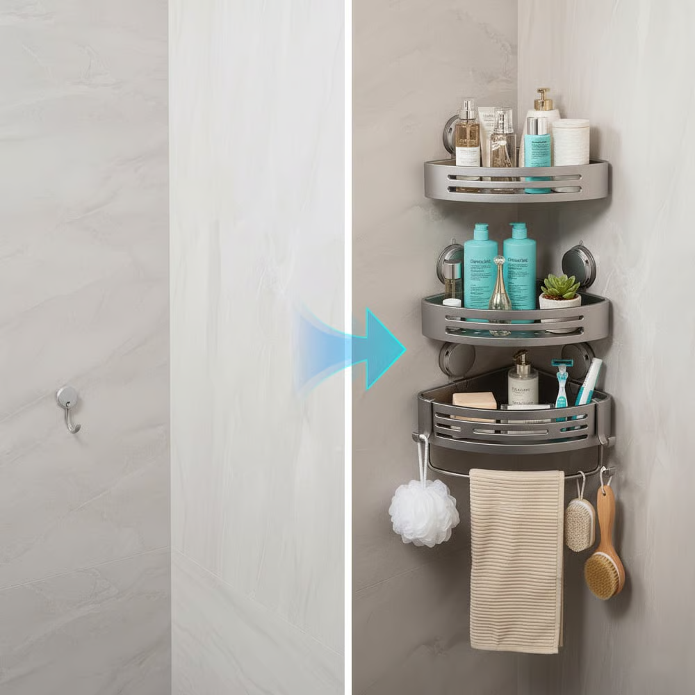 Triangle Suction Cup Shower Caddy
