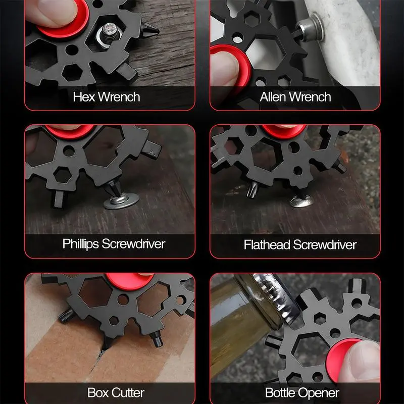 23-in-1 Snowflake Spinner Wrench – Multi-Tool with Screwdrivers, Bottle Opener & Stress Relieving Fidget Toy.