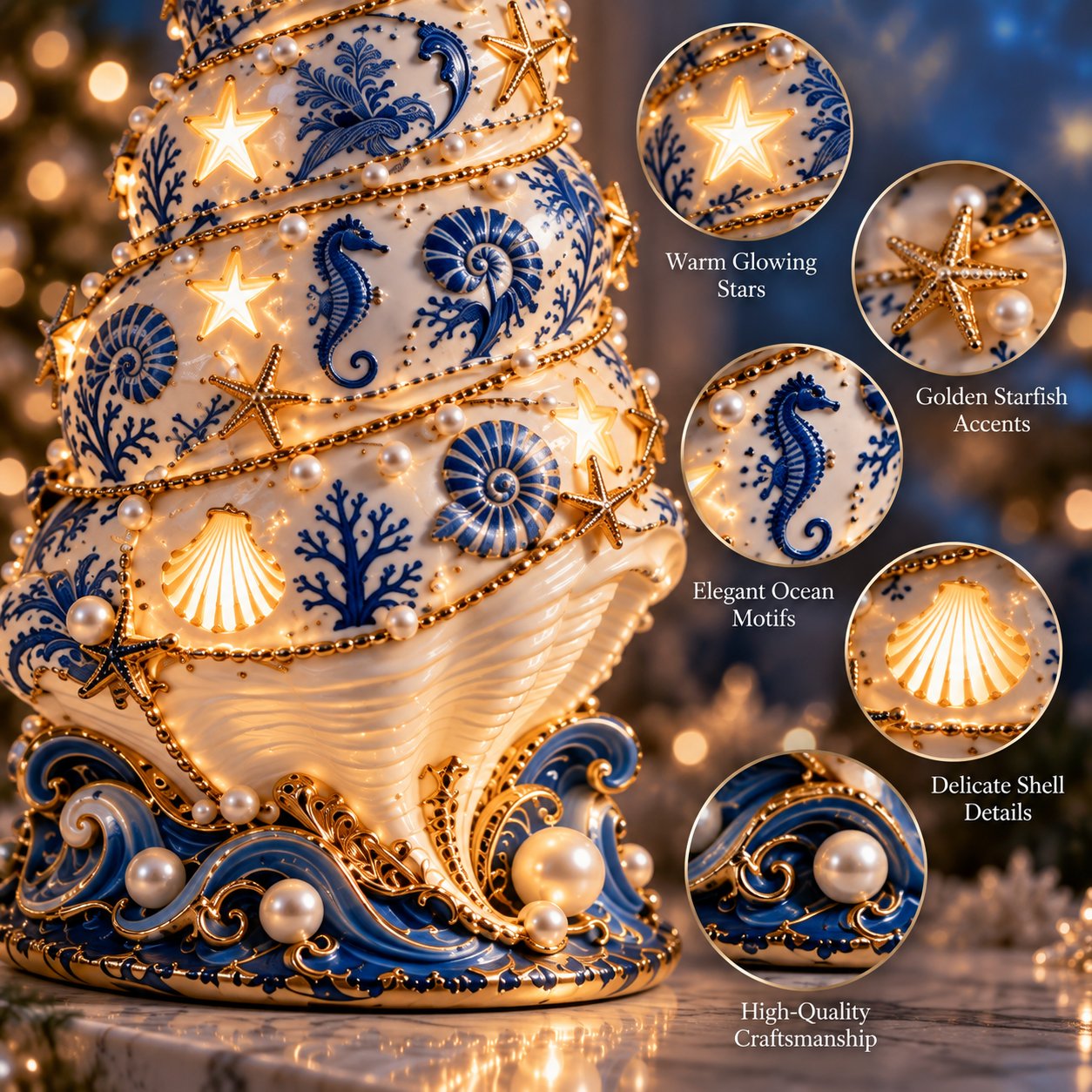 ✨Last Day 70% OFF 🌊 Coastal Christmas Seashell Tree Projection Lamp✨