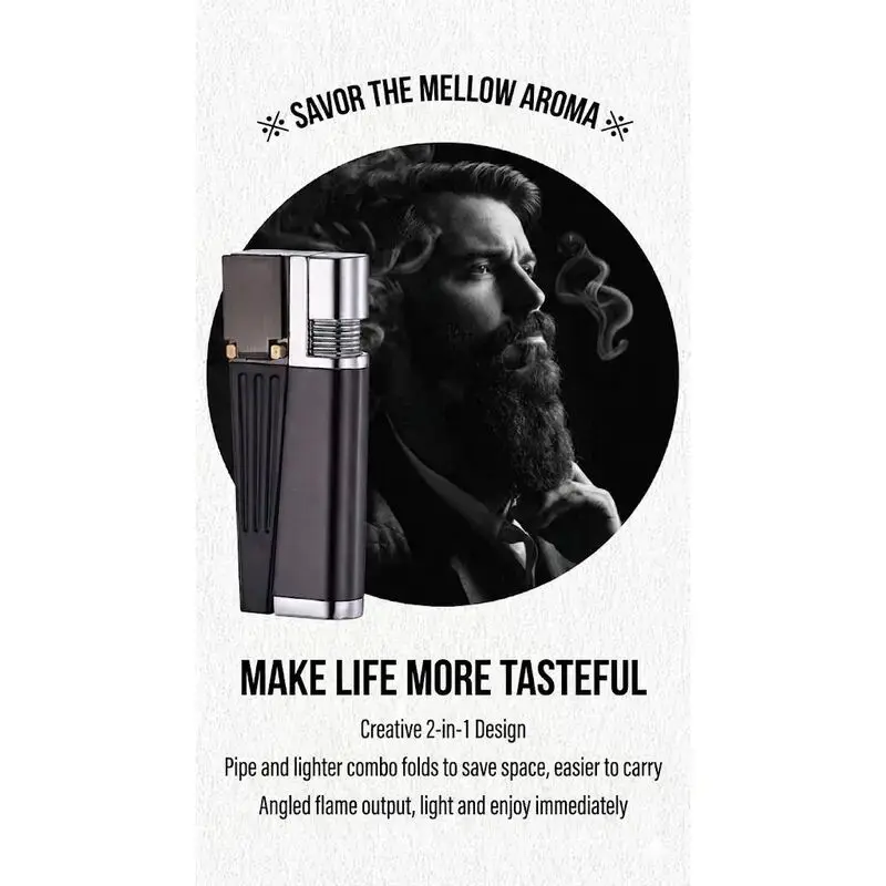 Vintage Mechanical Metal Lighter - Steampunk Rotatable & Foldable Igniter | Retro Desk Decor | Unique Men's Gift