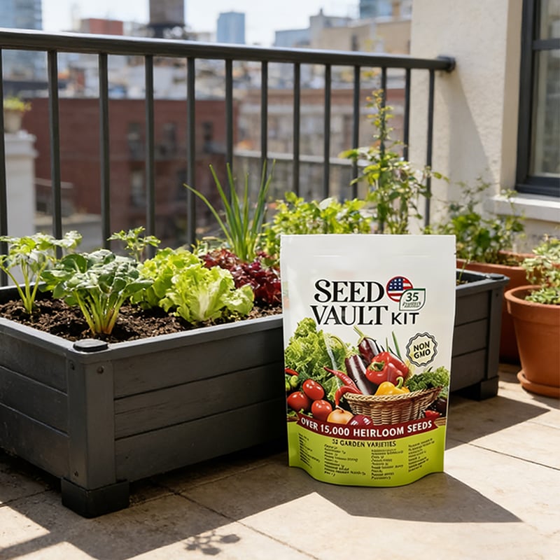 🥦Ultimate Survival Seed Vault (15,000+ Seeds) | 35 Variety Pack🌿|3-5 Year Shelf Life