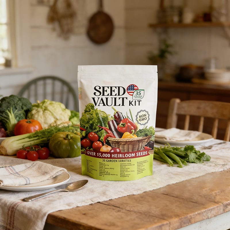 🥦Ultimate Survival Seed Vault (15,000+ Seeds) | 35 Variety Pack🌿|3-5 Year Shelf Life