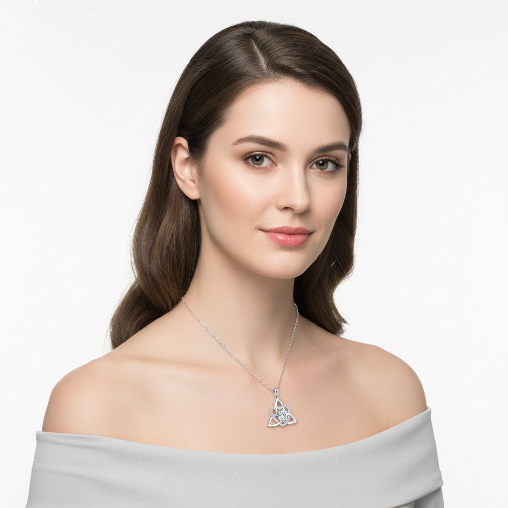 🔥 Last Day 70% OFF🔥Birthstone Celtic Trinity Knot Heart Necklace✨ Heart Shape Celtic Trinity Knot Birthstone Pendant